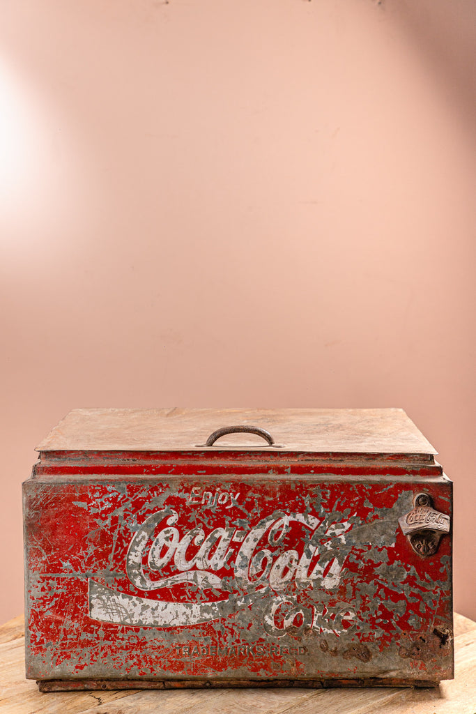 Red Antique Coca Cola Cool Box