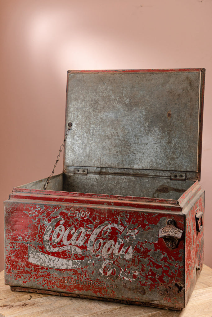 Red Antique Coca Cola Cool Box