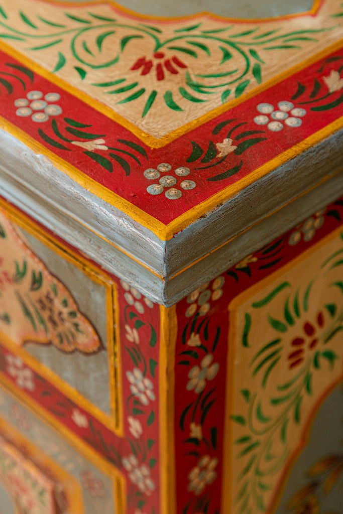 Rajasthani Hand Painted Wooden Cabinet