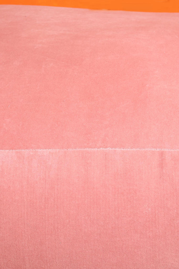 Soft Pink Cotton Velvet Pouffe