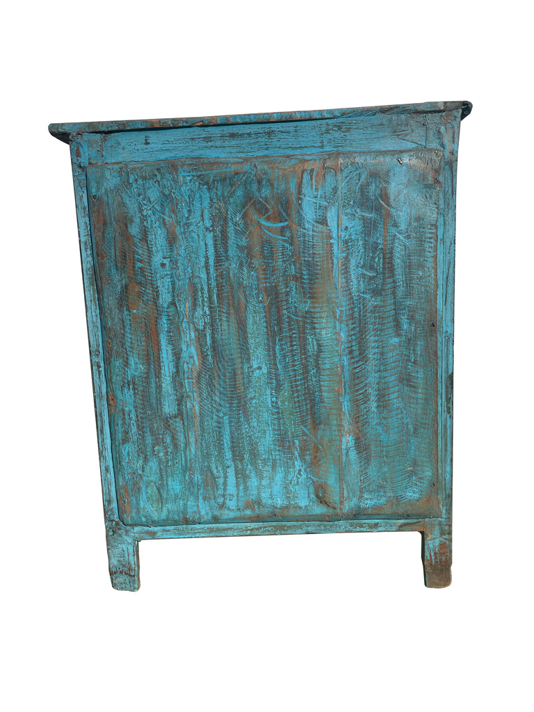 Vintage Blue Wooden Storage Cupboard