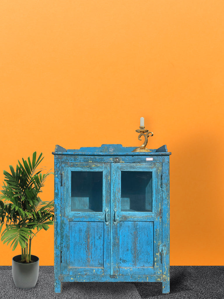 Vintage Blue Wooden Cupboard
