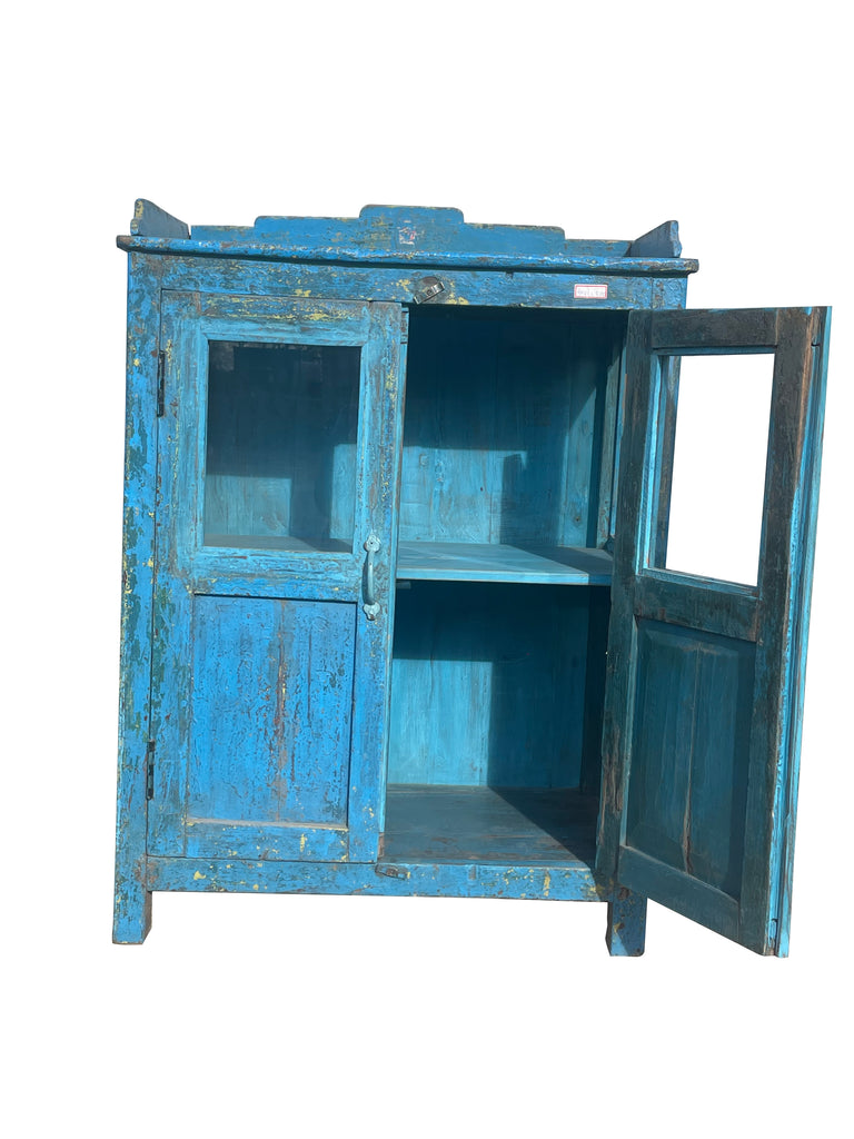 Vintage Blue Wooden Cupboard