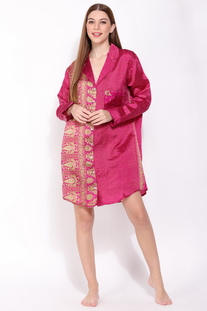 Recycled Silk Sari Nightshirt 011