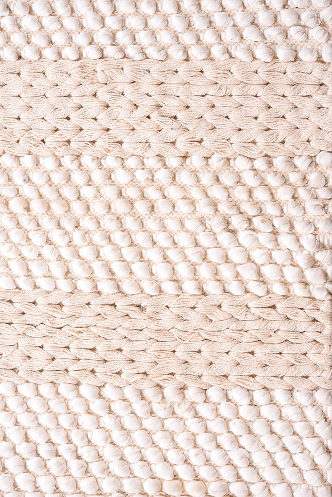 Natural Cotton Braided & Bobble Rug