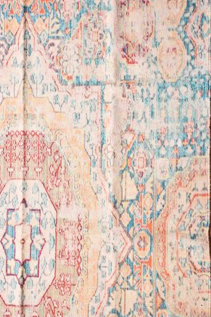Anis Cotton Hand Printed Kilim Rug