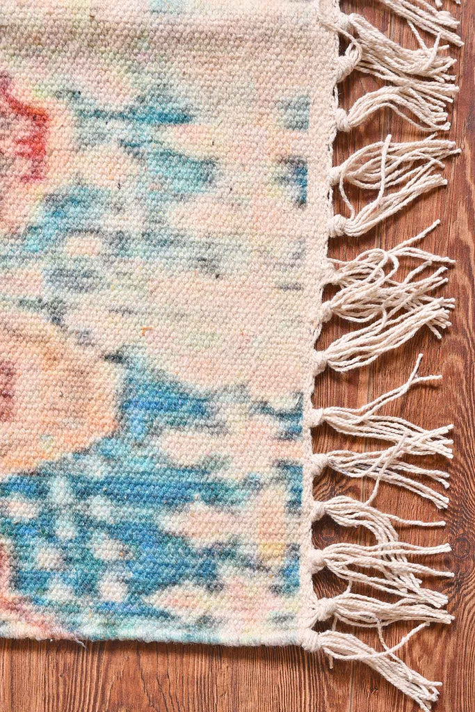 Anis Cotton Hand Printed Kilim Rug