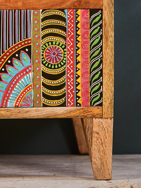 6 Drawer Hand Painted Wooden Mini Cabinet