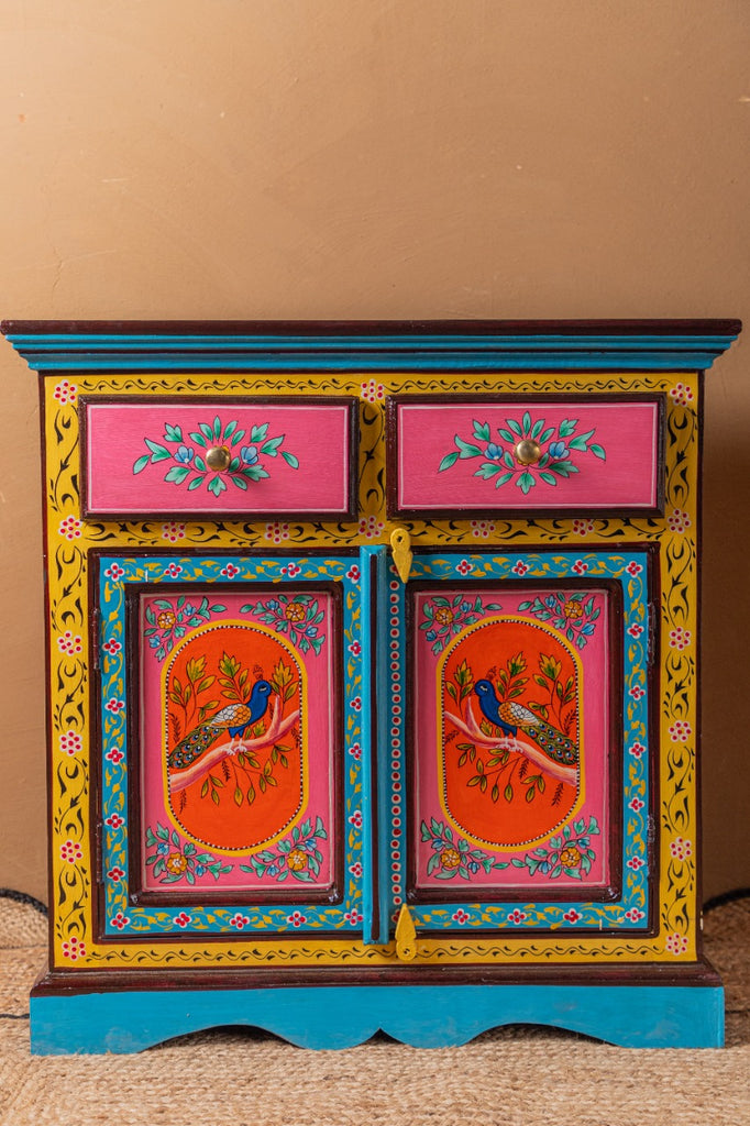 Passerine Hand Painted Wooden Cabinet